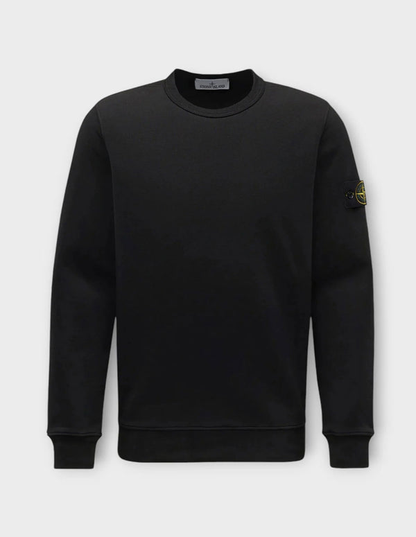 Sudadera Stone Island Logo Patch Negra Hombre