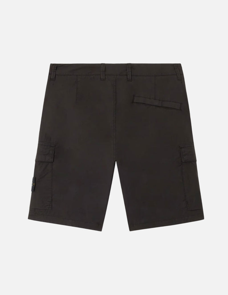 Pantalón Corto Stone Island con Logo Negro Hombre