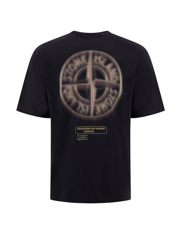 Camiseta Stone Island con Estampado Negra Hombre