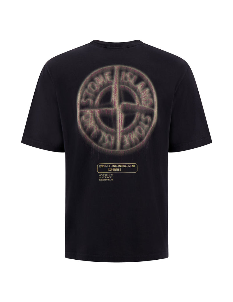 Camiseta Stone Island con Estampado Negra Hombre