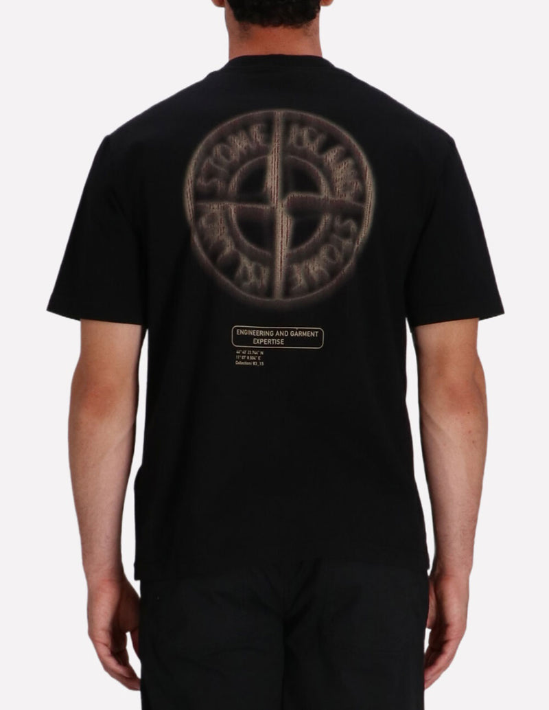 Camiseta Stone Island con Estampado Negra Hombre