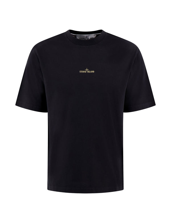 Camiseta Stone Island con Estampado Negra Hombre