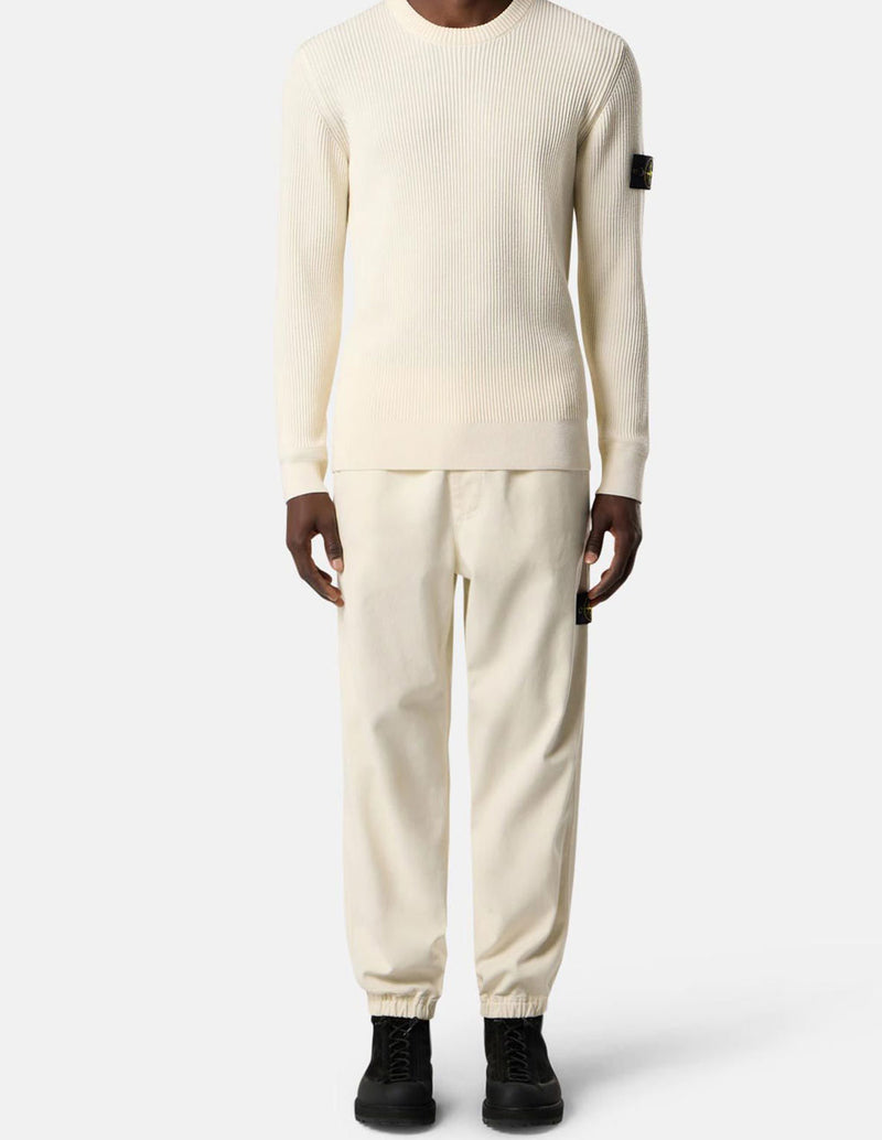 Pantalón Stone Island Organic Panama Cotton Beige Hombre