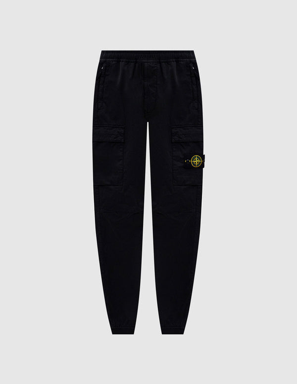 Pantalón Cargo Stone Island con Logo Negro Hombre