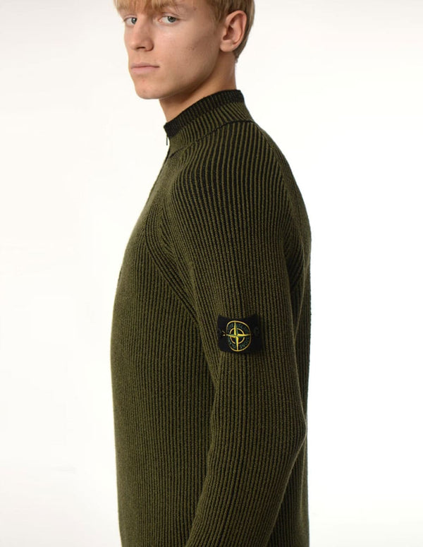 Jersey Stone Island con Logo Verde Hombre