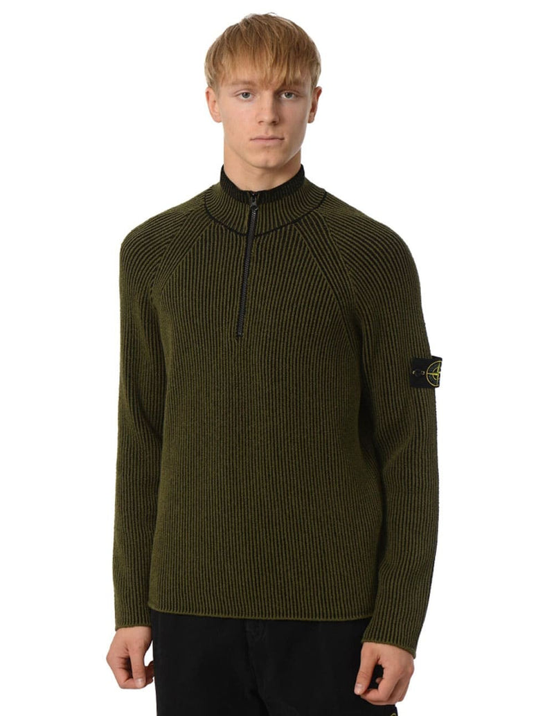 Jersey Stone Island con Logo Verde Hombre