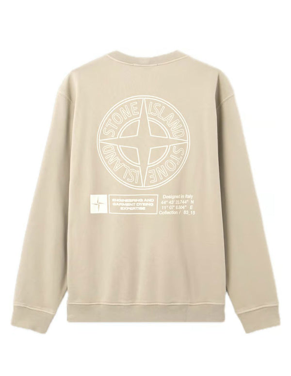 Sudadera Stone Island con Estampado Beige Hombre