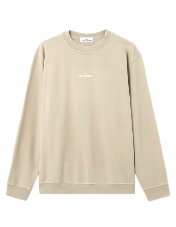 Sudadera Stone Island con Estampado Beige Hombre