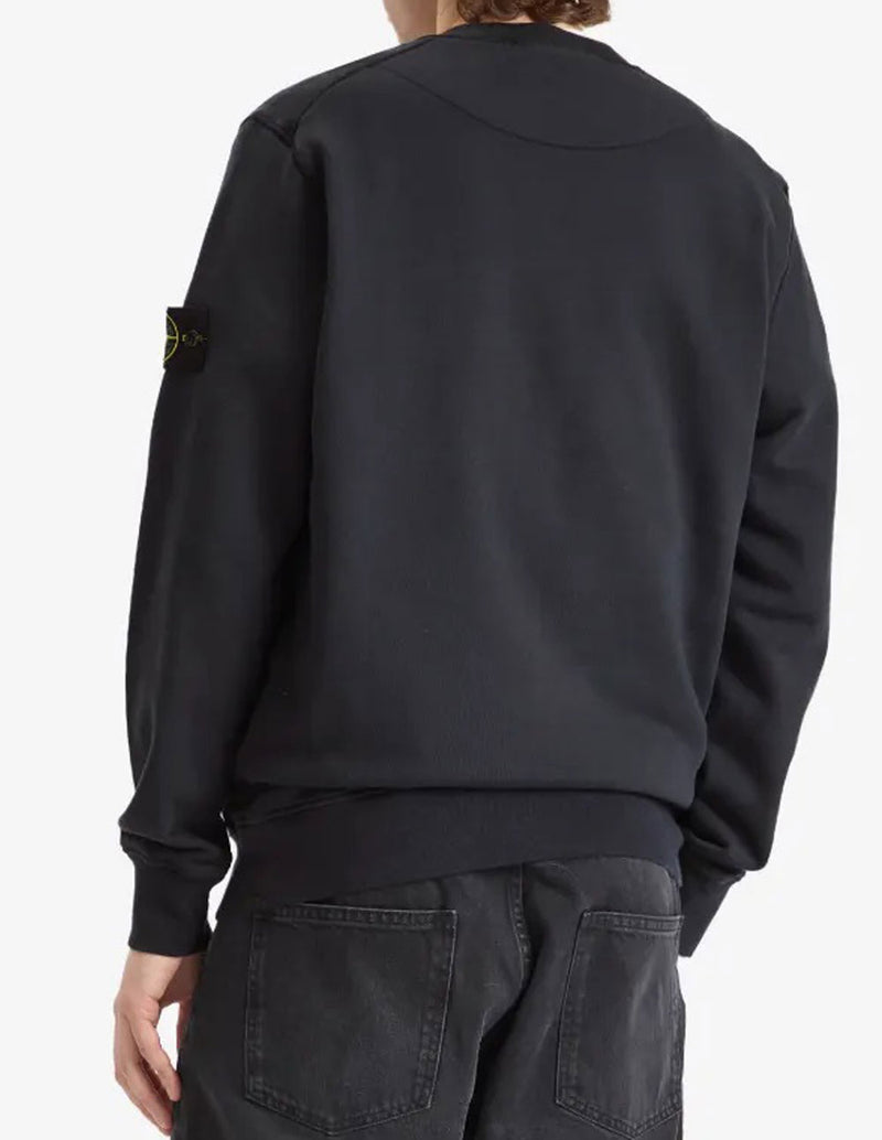 Sudadera Stone Island con Logo Azul Marino Hombre