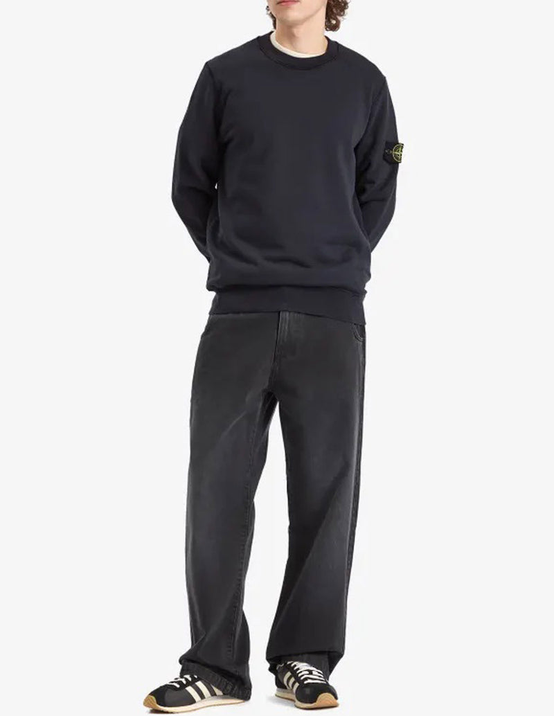 Sudadera Stone Island con Logo Azul Marino Hombre