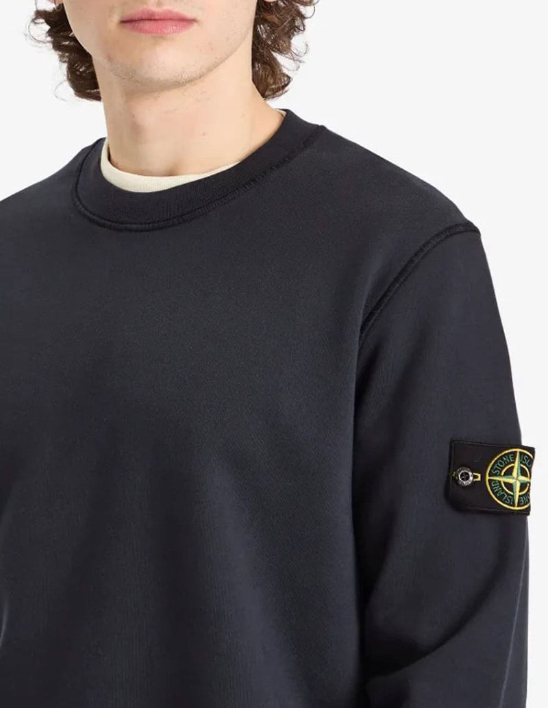 Sudadera Stone Island con Logo Azul Marino Hombre