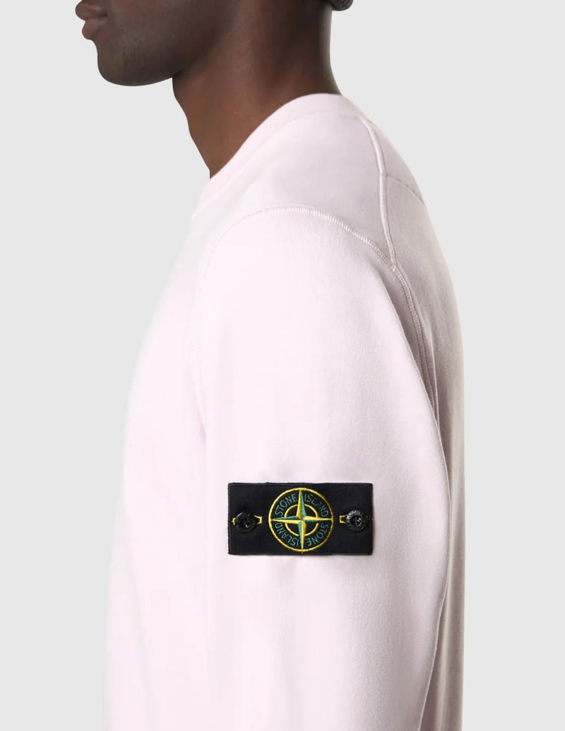 Sudadera Stone Island con Logo Rosa Hombre