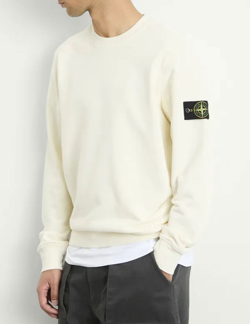 Sudadera Stone Island con Logo Beige Hombre