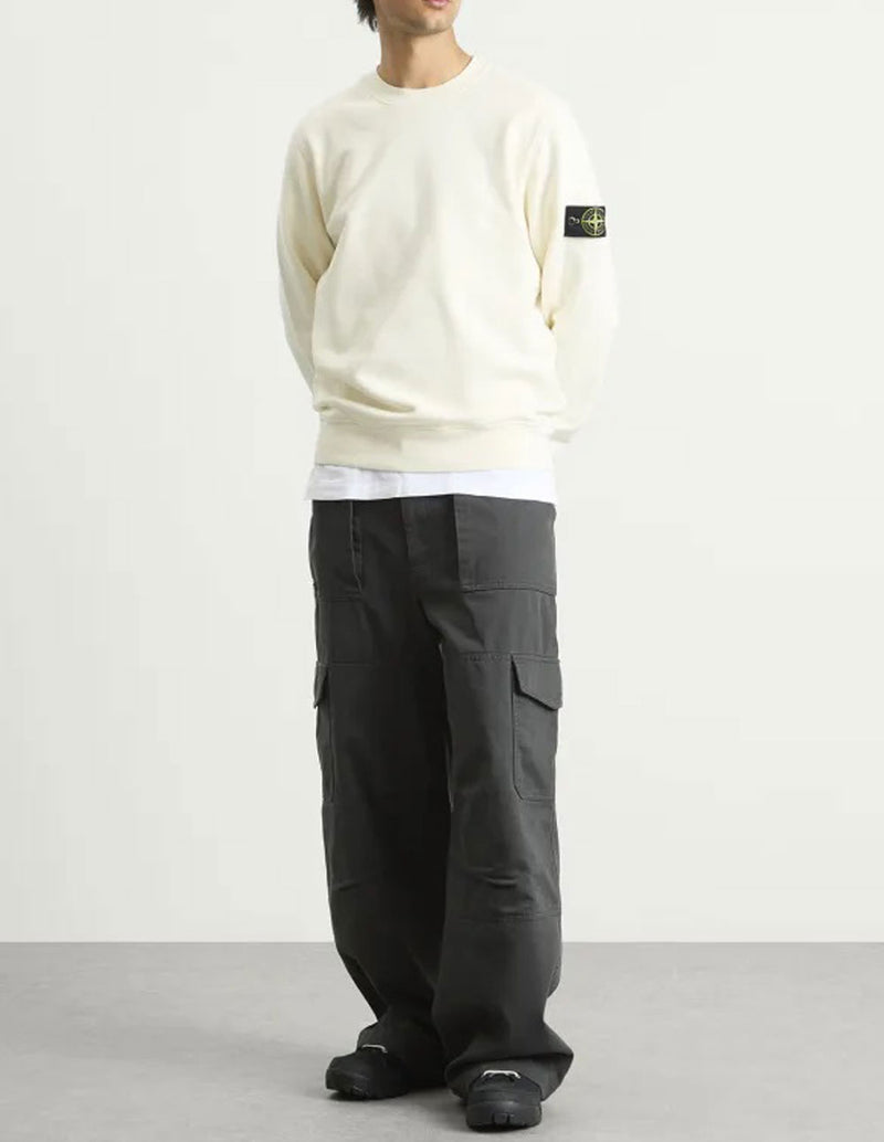 Sudadera Stone Island con Logo Beige Hombre