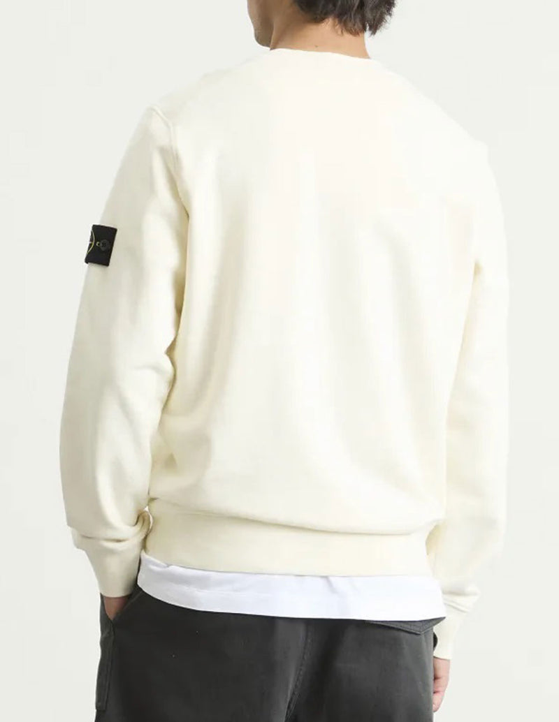 Sudadera Stone Island con Logo Beige Hombre