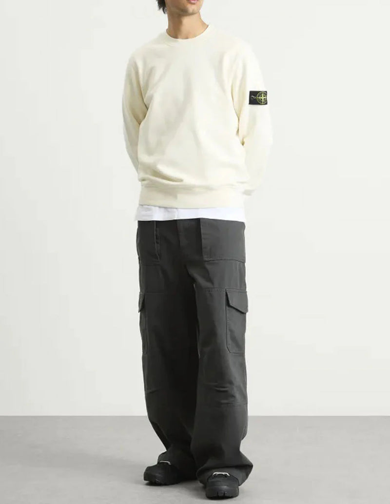 Sudadera Stone Island con Logo Beige Hombre