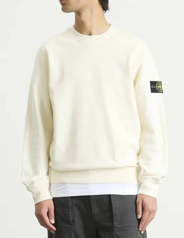 Sudadera Stone Island con Logo Beige Hombre