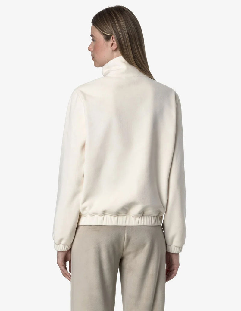 Chaqueta K-Way Velour Polar de Terciopelo Blanca Mujer