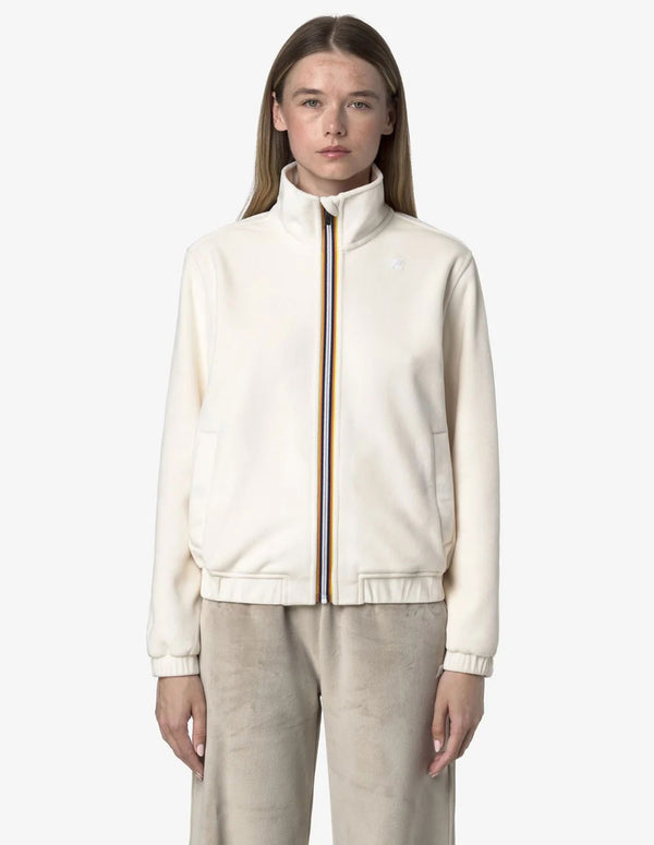 Chaqueta K-Way Velour Polar de Terciopelo Blanca Mujer