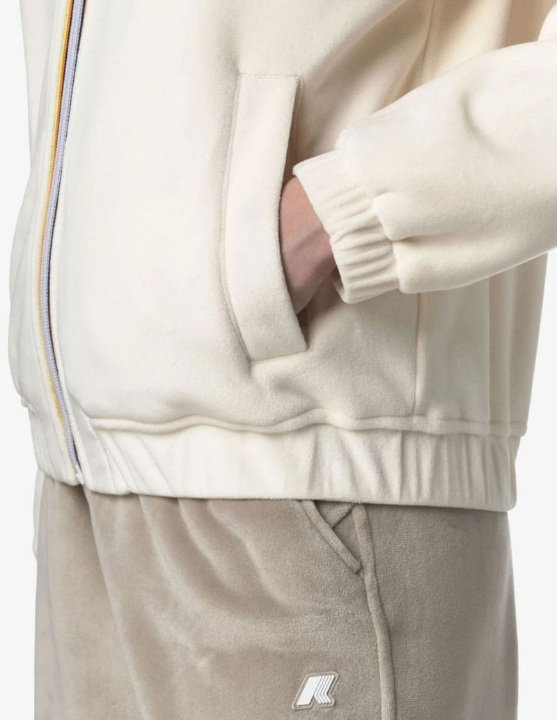 Chaqueta K-Way Velour Polar de Terciopelo Blanca Mujer