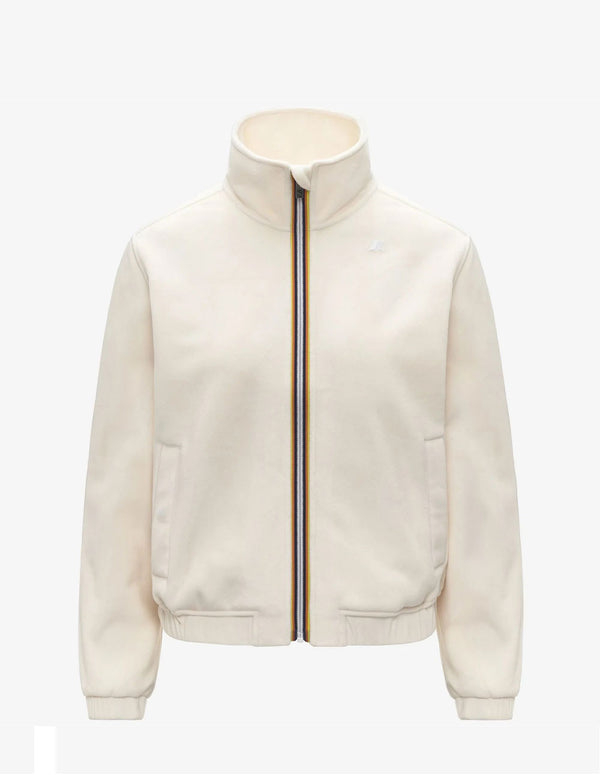 Chaqueta K-Way Velour Polar de Terciopelo Blanca Mujer