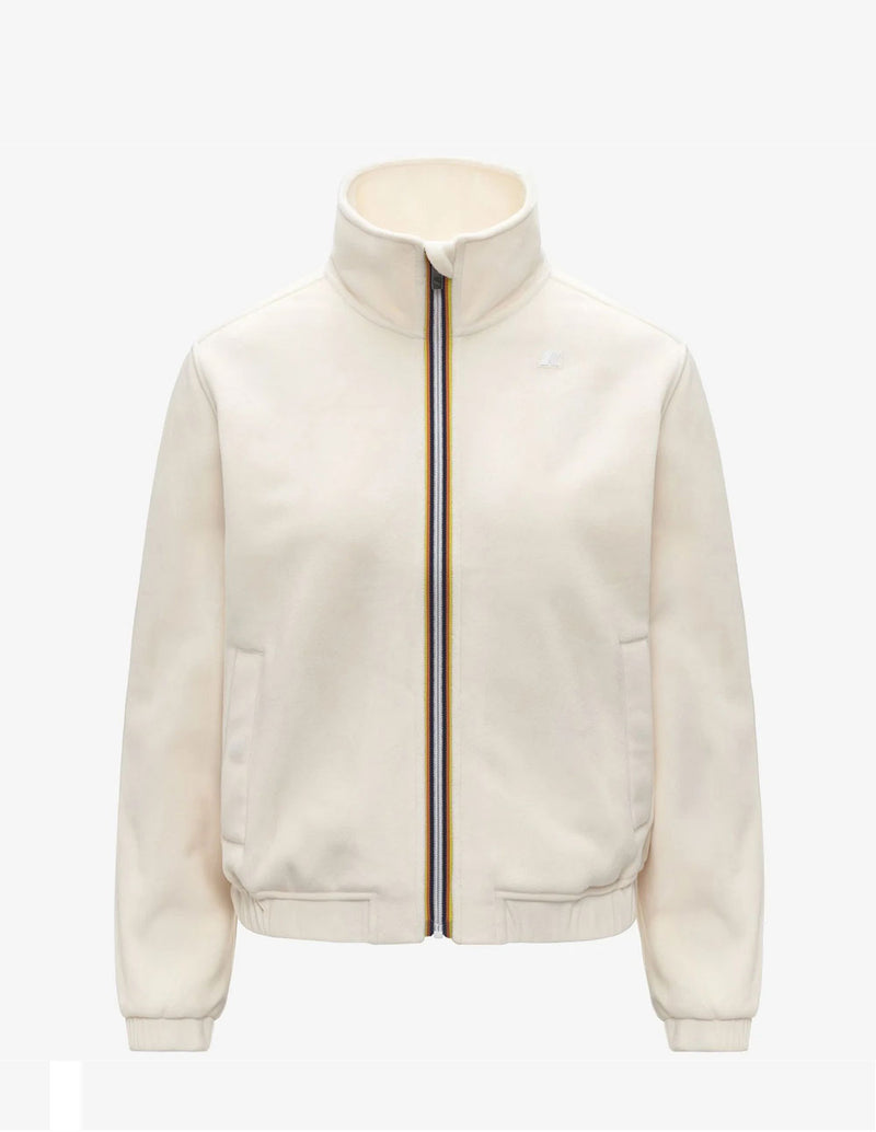 Chaqueta K-Way Velour Polar de Terciopelo Blanca Mujer