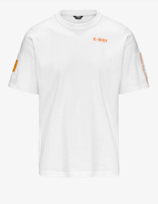 Camiseta K-Way Fantome Sleeve Pocket Blanca Hombre