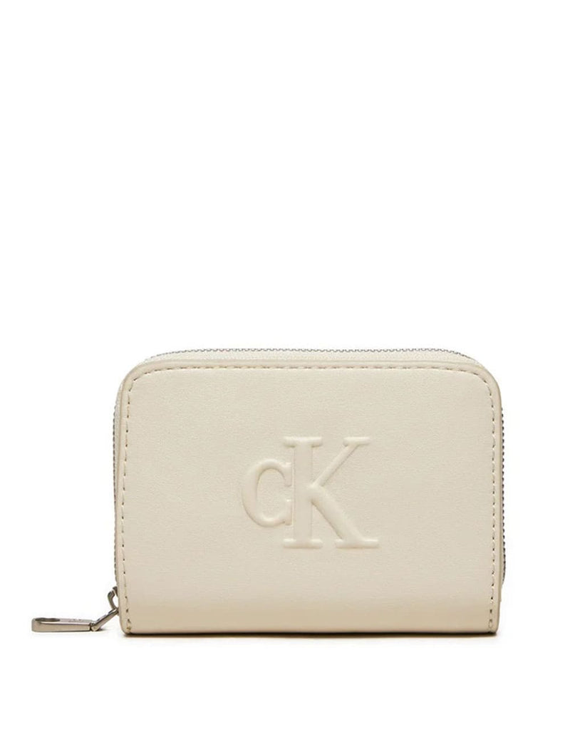 Cartera Calvin Klein Jeans con Logo Beige Mujer 11 x 8 x 3