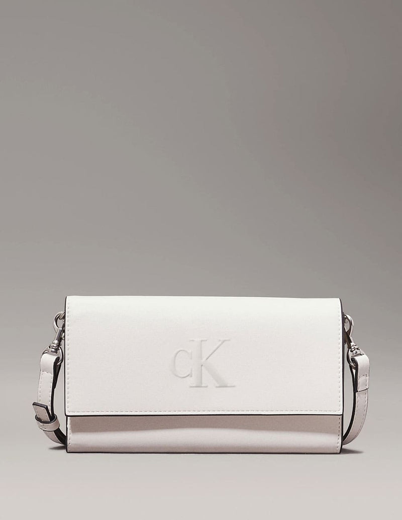 Cartera Bandolera Calvin Klein Jeans con Logo Gris Mujer 10 x 19 x 4