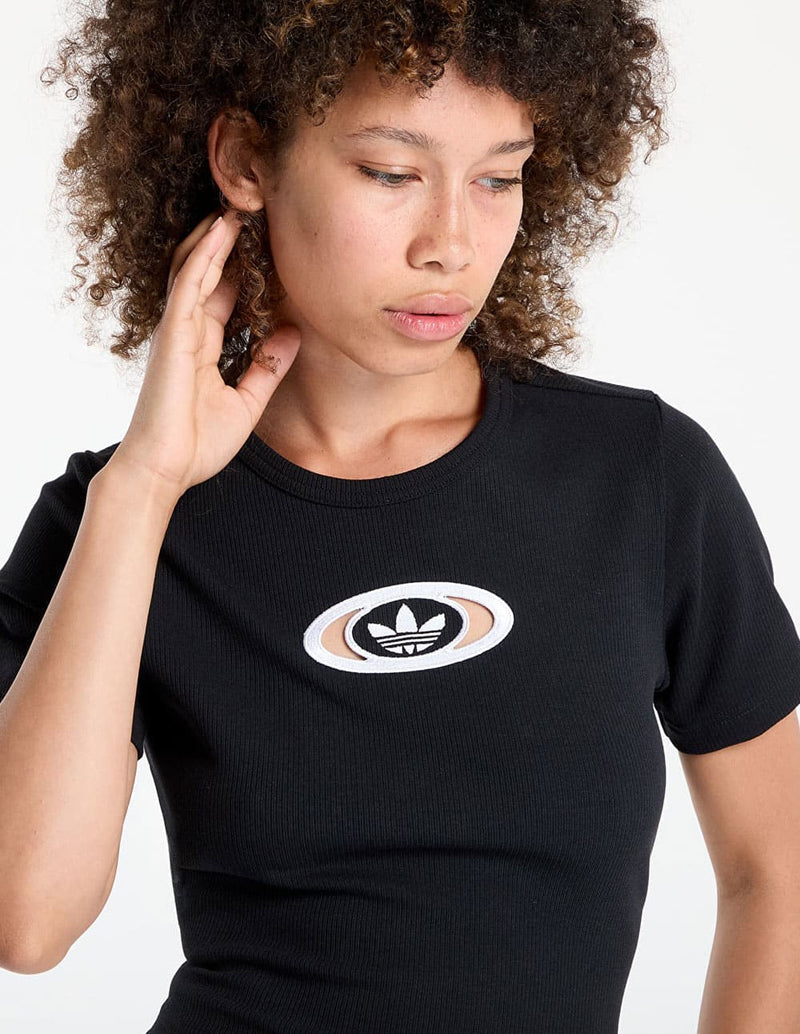 Camiseta adidas Campus 2000 Negra Mujer