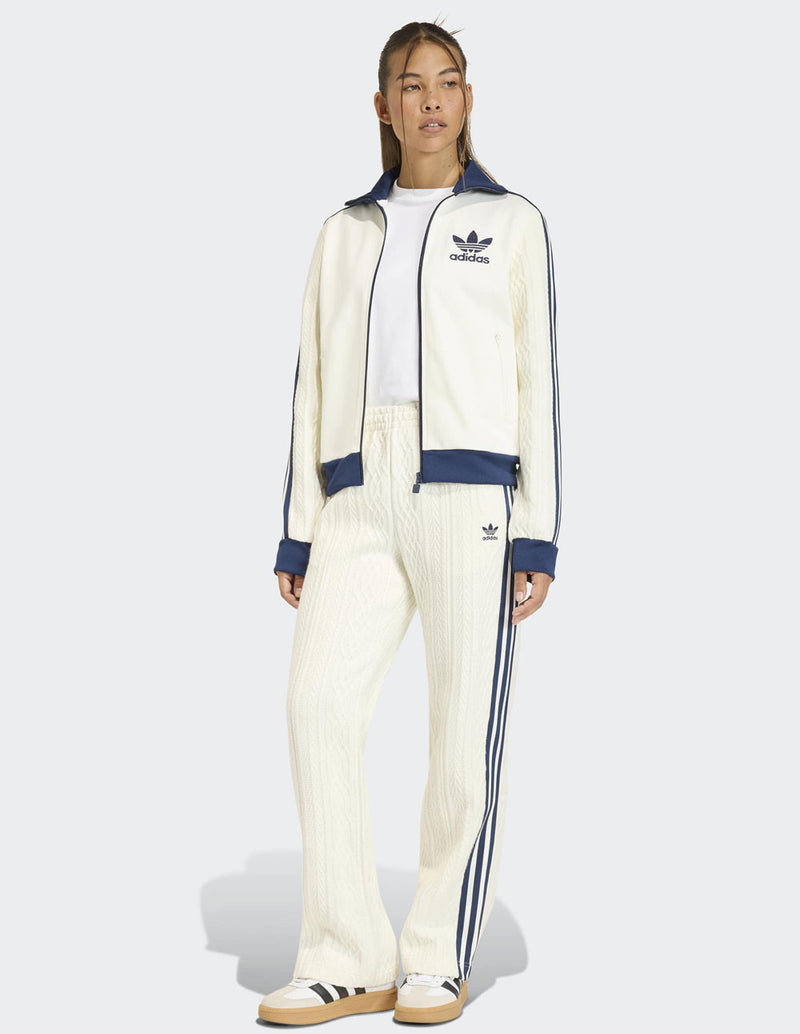 Chaqueta adidas Originals Knit Classic Blanca y Azul Mujer