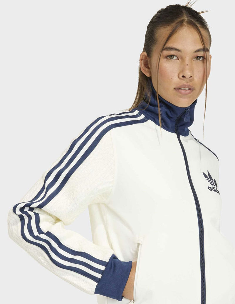 Chaqueta adidas Originals Knit Classic Blanca y Azul Mujer