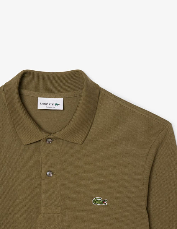 Polo Lacoste de Manga Larga L.12.12 Verde Hombre