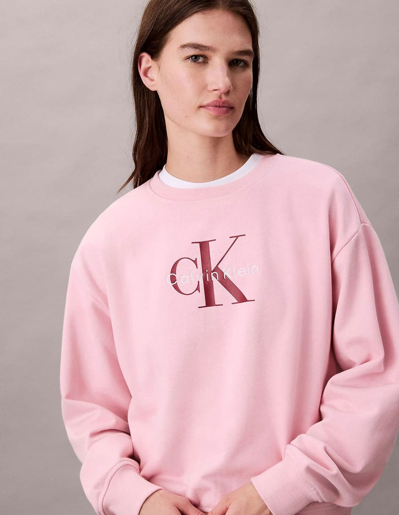 Sudadera Calvin Klean Jeans con Logo Rosa Mujer