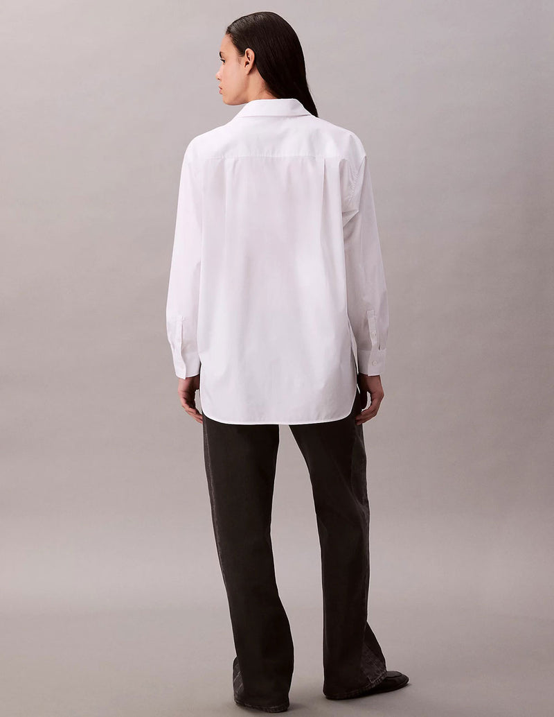 Camisa Calvin Klein Jeans de Popelin Blanca Mujer