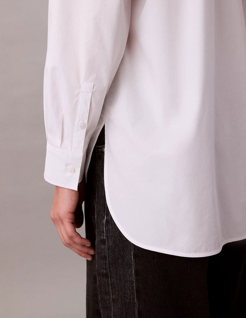 Camisa Calvin Klein Jeans de Popelin Blanca Mujer