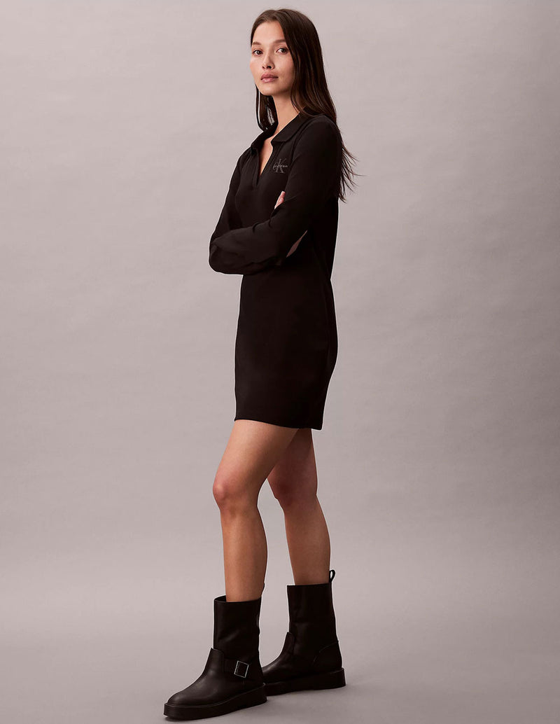 Vestido Calvin Klein Jeans de Canalé Negro Mujer