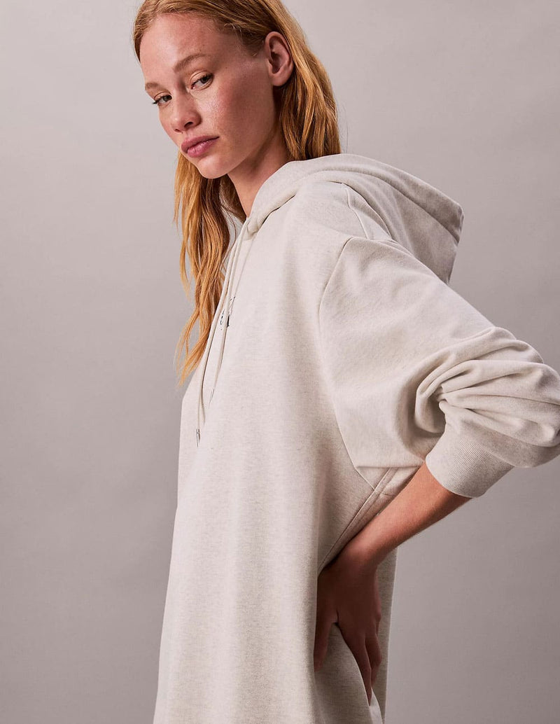 Vestido Calvin Klein Jeans Tipo Sudadera Beige Mujer