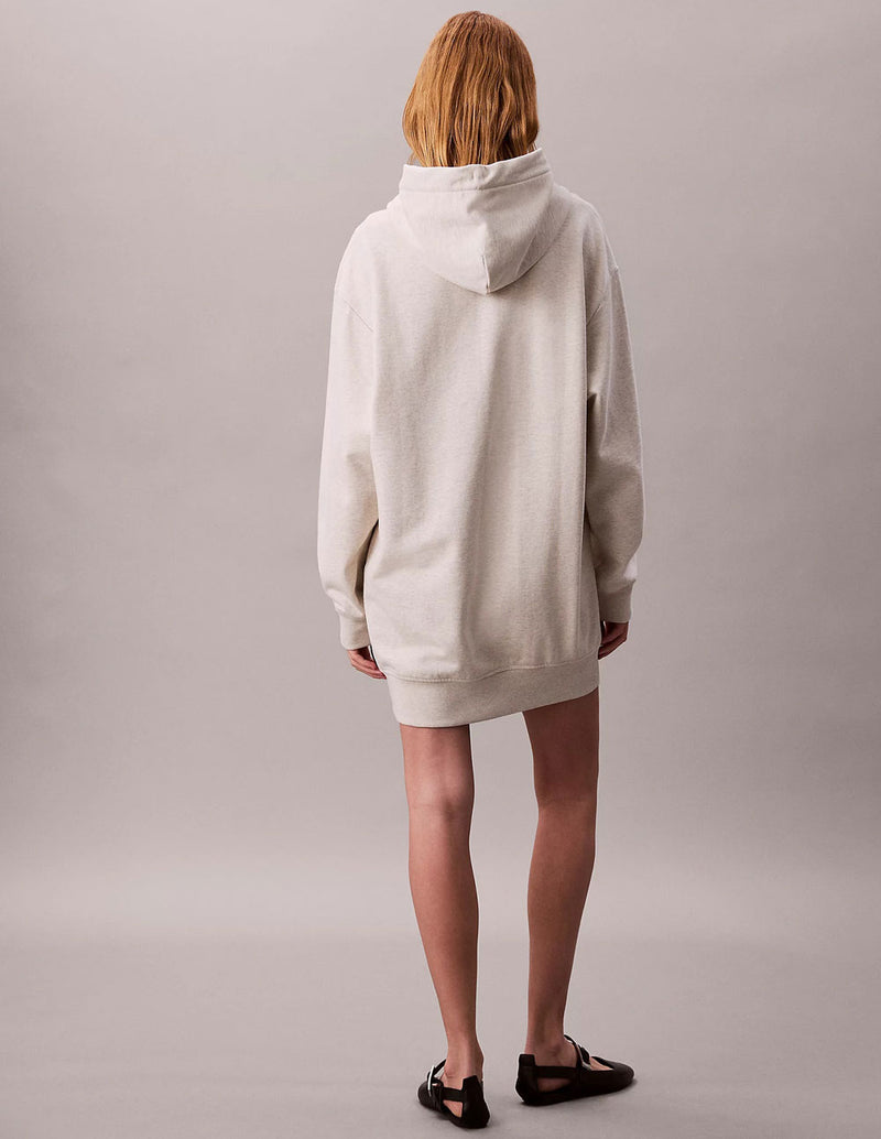Vestido Calvin Klein Jeans Tipo Sudadera Beige Mujer