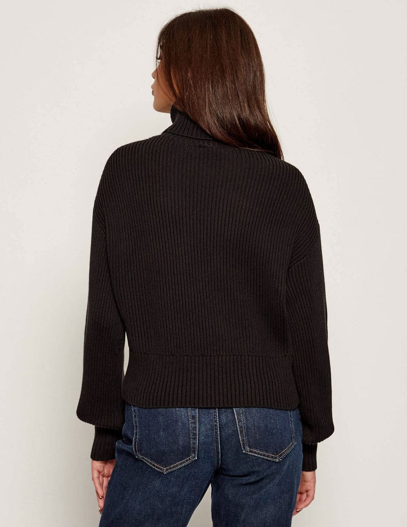 Jersey Calvin Klein Jeans de Cuello Alto con Logo Negro Mujer