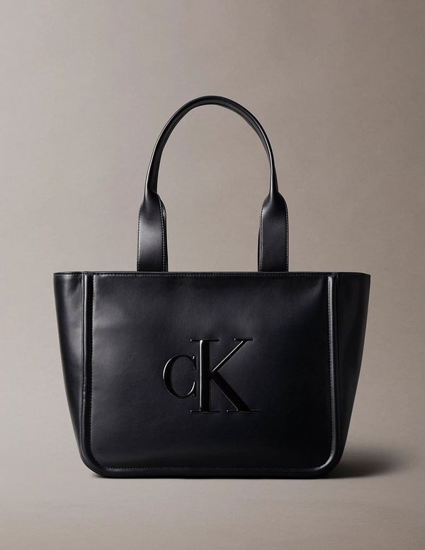 Bolso Tote Calvin Klein Jeans con Logo Grabado Negro Mujer  27 x 34 x 13