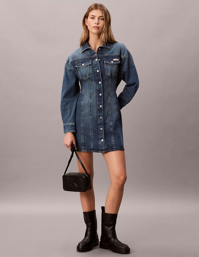 Bolso Calvin Klein Jeans con Logo Grabado Negro Mujer 13 x 21 x 9