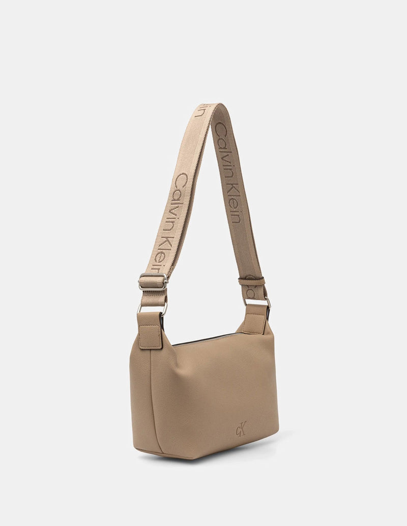 Bolso Calvin Klein Jeans con Logo Beige Mujer 21 x 16 x 10