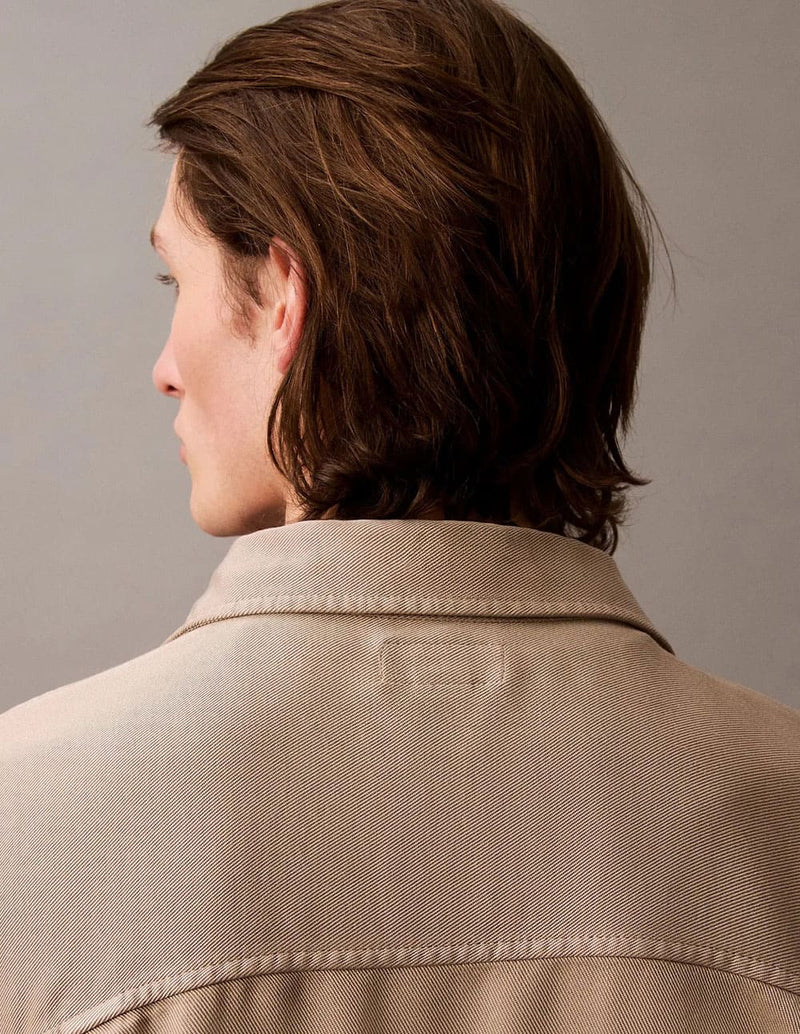 Camisa Calvin Klein Jeans con Logo Beige Hombre