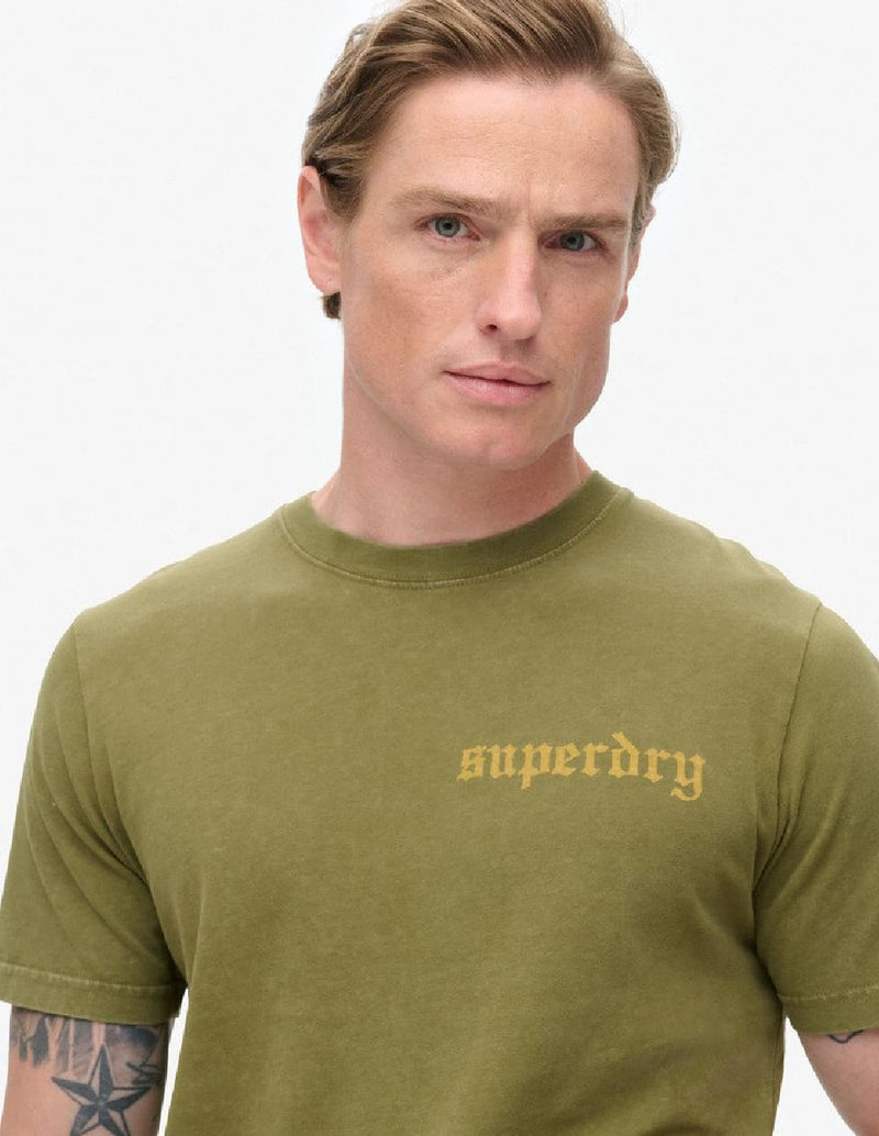 Camiseta Superdry con Estampado Verde Hombre