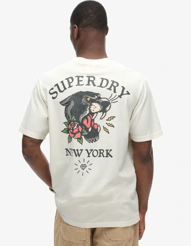 Camiseta Superdry Tattoo Back Graphic Blanca Hombre