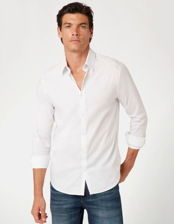 Camisa GUESS con Logo Blanca Hombre