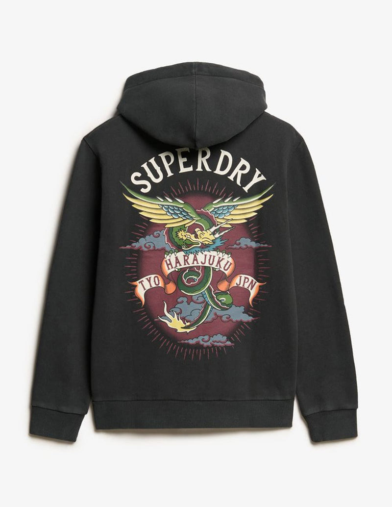 Sudadera con Capucha Superdry Tattoo Graphic Negra Hombre