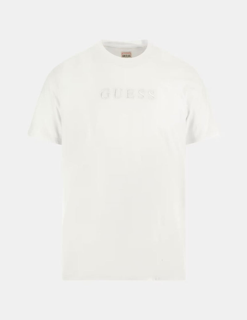 Camiseta GUESS con Logo Bordado Blanco Hombre