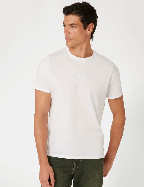 Camiseta GUESS con Logo Bordado Blanco Hombre